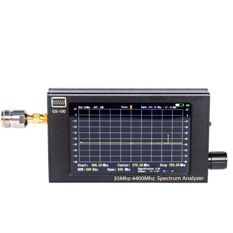 New 4.3 inch LCD Display 35MHz-4400MHz STM32 Handheld Spectrum Analyzer ADF4351 Signal Source VFO Generator |