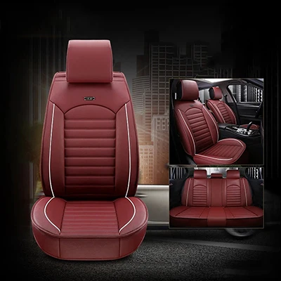 Red wine ZRCGL Универсальный Flx автомобильные чехлы для сидений для Ssangyong все модели Rexton Korando Rodius ActYon kyron автостайлинг аксессуары - Название цвета: Red wine