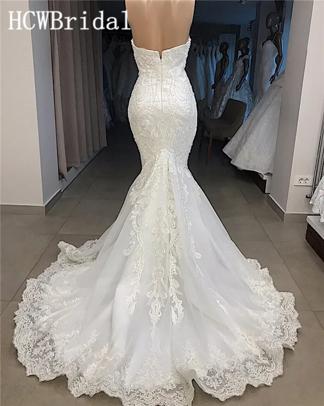 Robe De Mariee Sirene Роскошные Свадебные платья Русалка в Дубае восхитительная Кружевная аппликация с плеча арабское свадебное платье