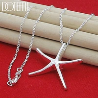 doteffil 925 sterling silver 18 inch chain starfish pendant necklace for women wedding engagement fashion charm jewelry