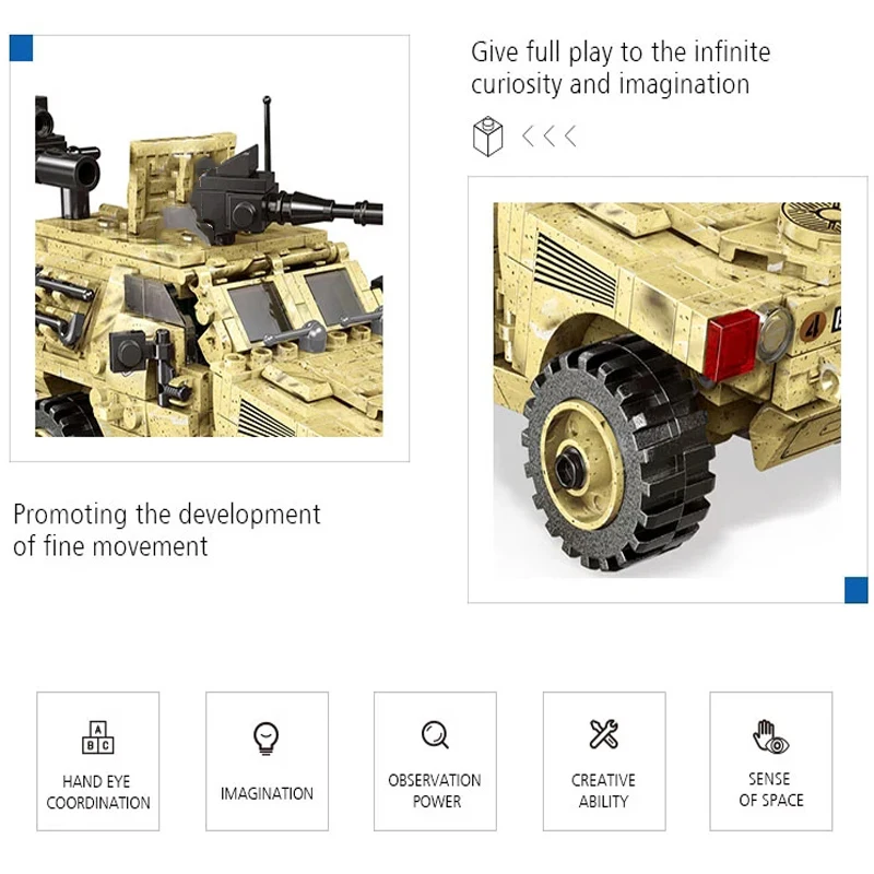 XINGBAO 06024 451PCS Military Battle Series WW2 The Wheeled Armored Vehicle Set Building Blocks Bricks Educational Toys Boys Toy | Игрушки и