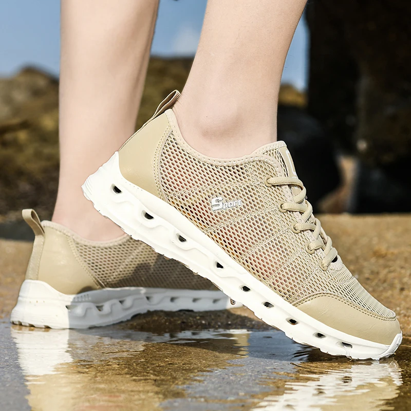 Кроссовки REETENE мужские сетчатые легкие дышащие Нескользящие прогулочная обувь