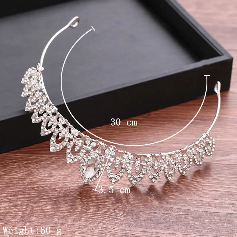 

Crystal Rhinestone Crown Wedding Accessories Bridal Tiara Head Jewelry Rhinestone Bride Crown Hair Ornament For Women