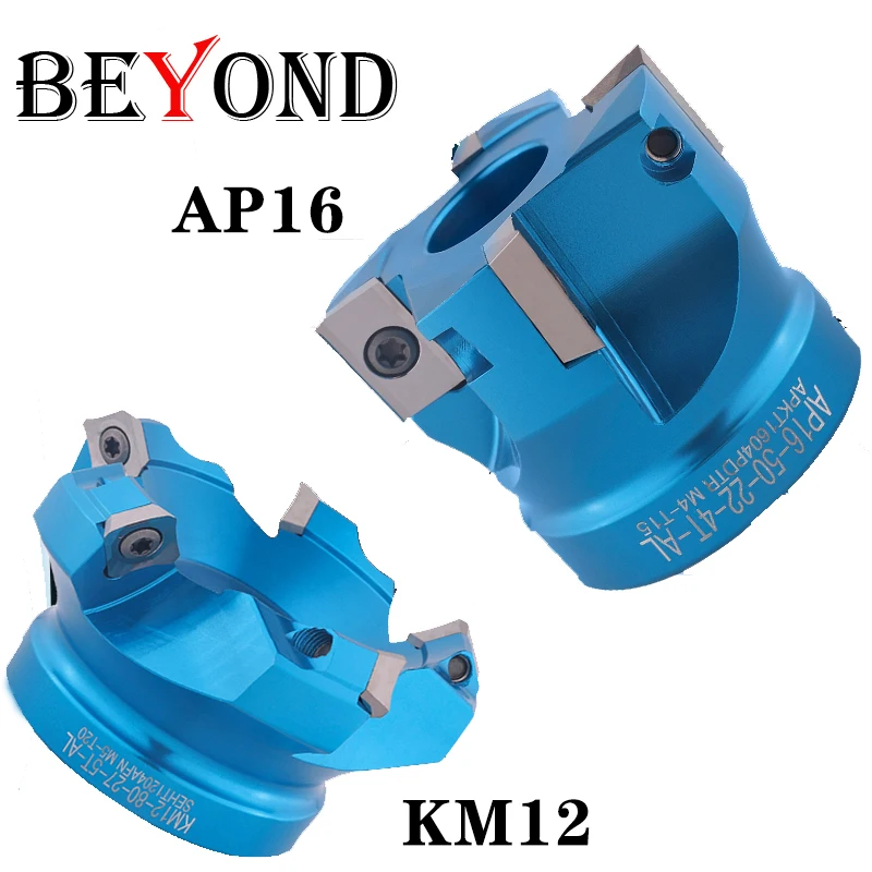

BEYOND 1 шт. KM12 45 градусов лицевая фреза головка AP16 50 63 мм алюминиевая фреза головка высокая скорость качество точность