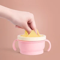 baby food snack catcher anti spill storage holder feeding bowl with cover handle container dispenser