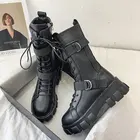 Повседневные женские ботинки на платформе в готическом стиле, дизайнерская брендовая роскошная женская обувь в стиле панк со шнуровкой и боковой молнией для взрослых, 2021