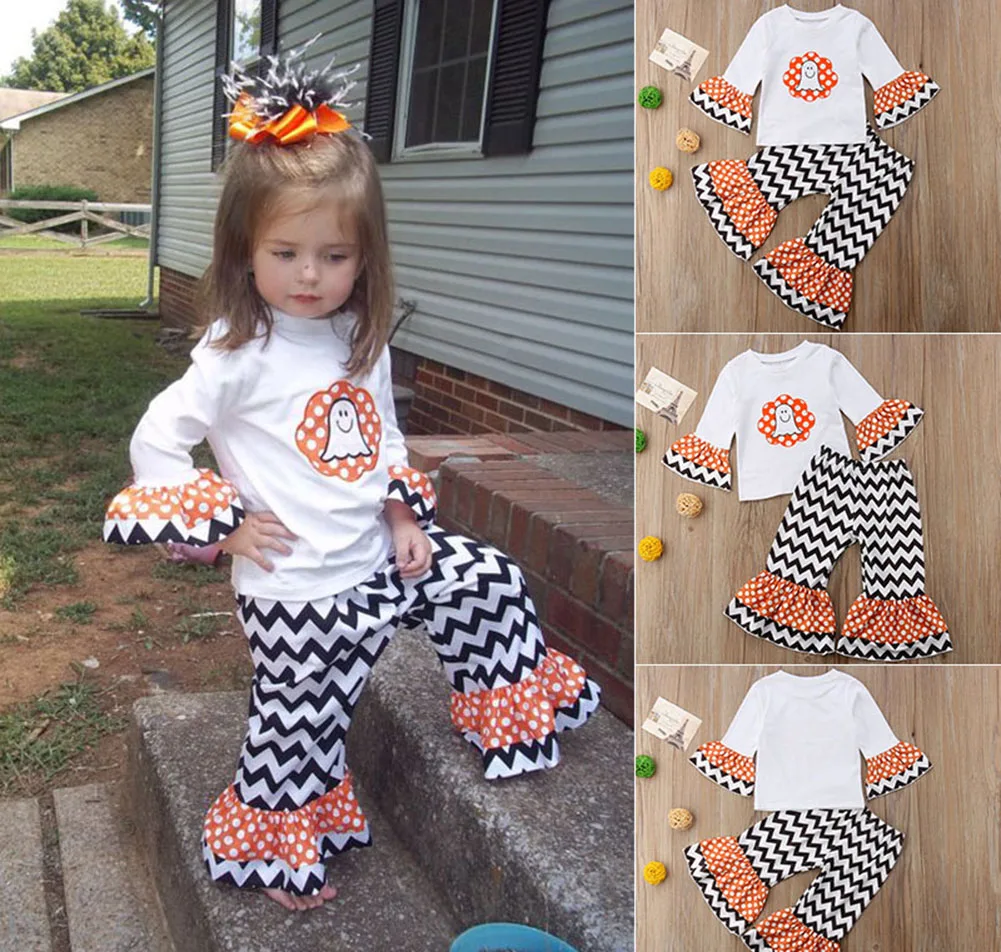 От 6 месяцев до 4 лет наряды на Хэллоуин для маленьких девочек топы с длинными