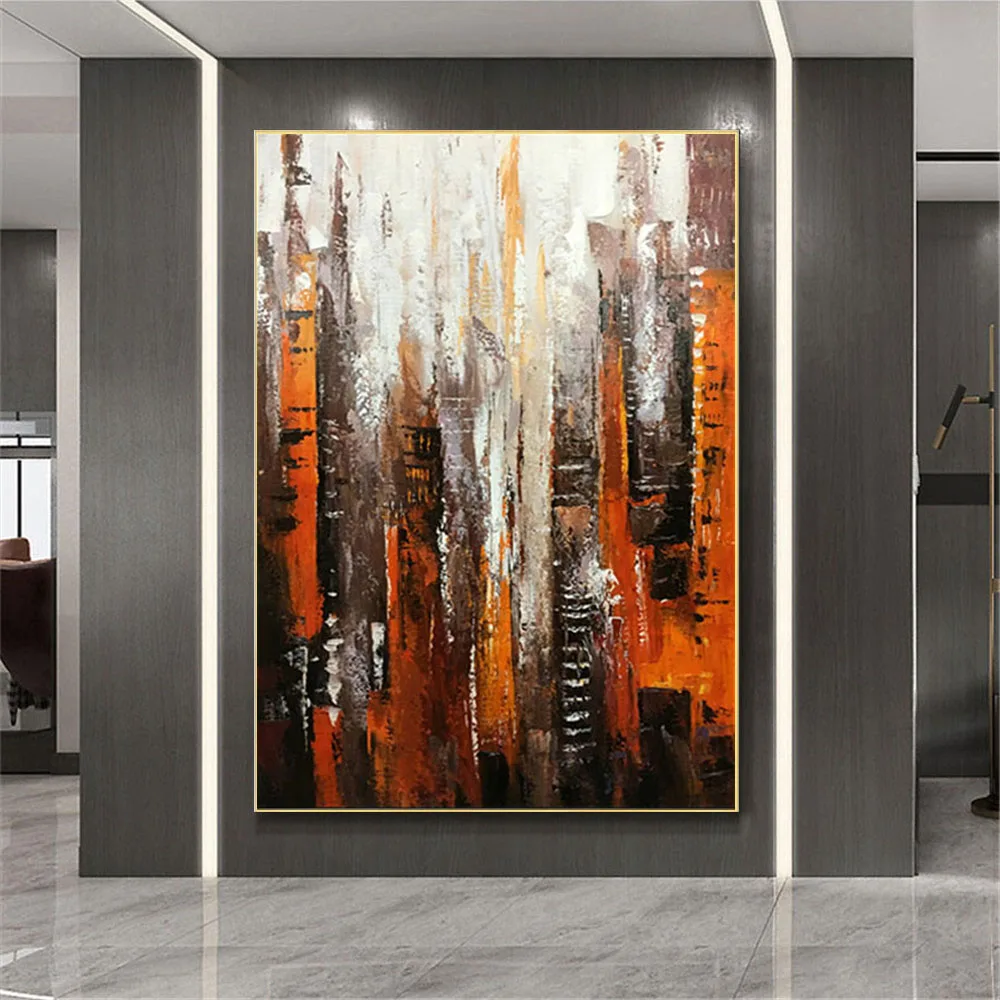 

100% ручная роспись маслом абстрактная Современная картина маслом на холсте украшение для дома настенное искусство звездное небо Свадебная ...