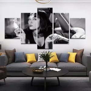 Постеры и принты, Картина на холсте, современное настенное искусство, 5 шт., целлюлозная фантастика, фильм Миа Уоллес, картина, холст, принт, домашний декор