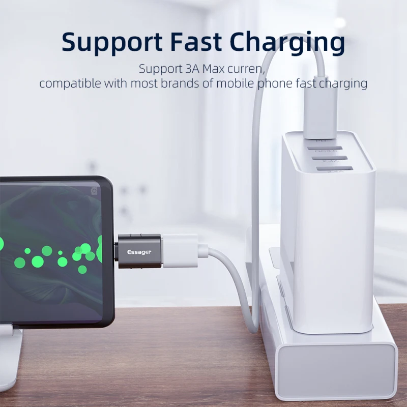 Адаптер Essager USB Type C OTG переходник с папа на Micro мама для Macbook Samsung S10 Huawei | Электроника