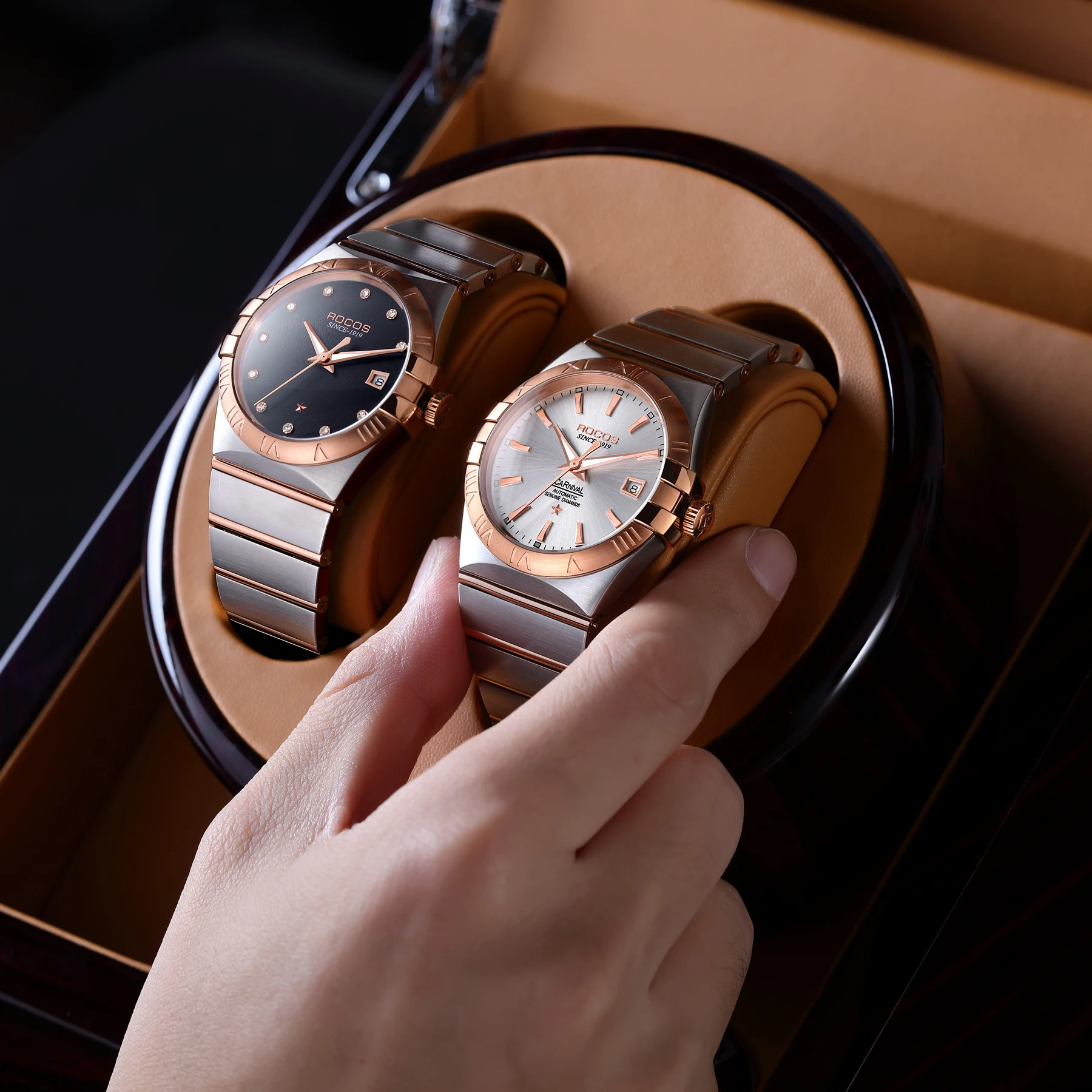 Часы мужские механические водонепроницаемые с автоподзаводом со стальным