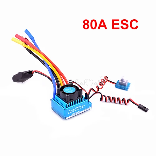 Only 80A ESC 3650 3900kv 4300kv бесщеточный двигатель/45A 60A 80A 120A бесщеточный ESC электрический регулятор скорости пыленепроницаемый для 1:10 1/10 RC автомобилей - Цвет: Only 80A ESC