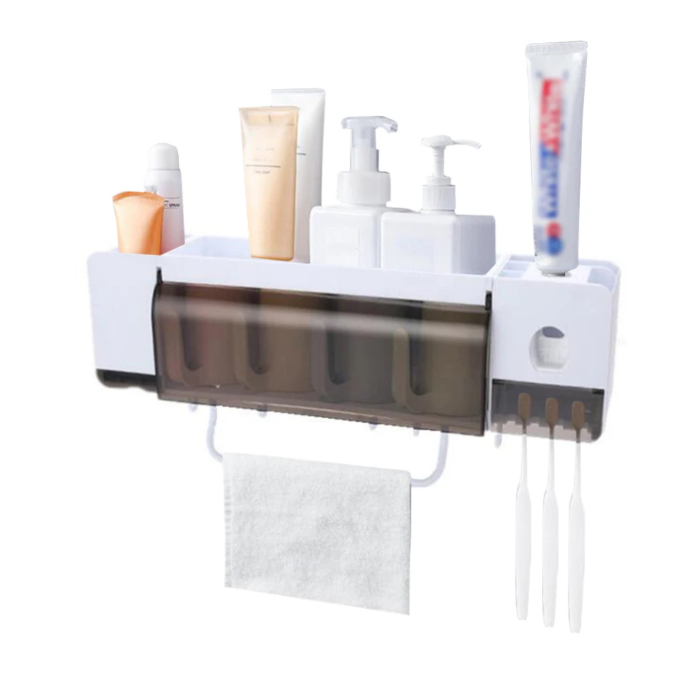 Многофункциональный настенный держатель для зубных щеток стойка хранения