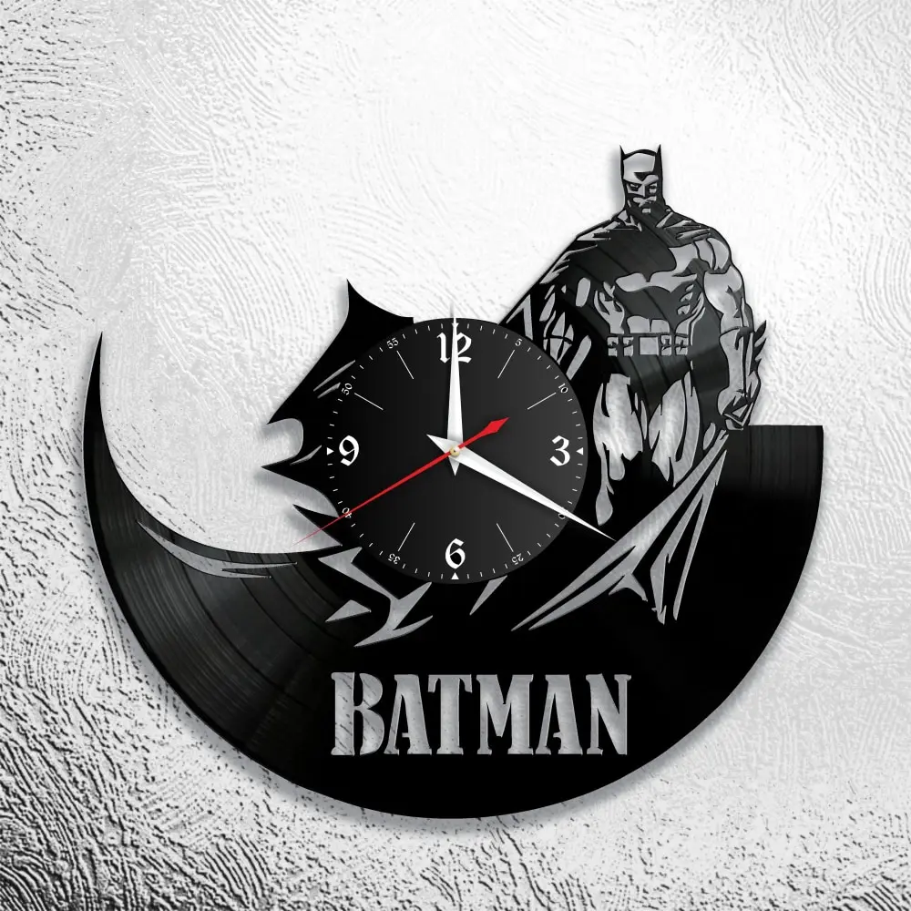 Часы из виниловой пластинки Бэтмен летучая мышь v.5 Дисней декор комнаты