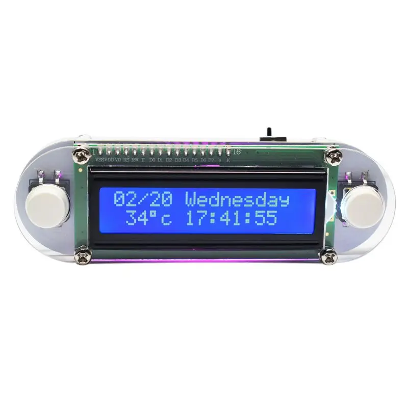 Candlelight Effect LCD1602 часы с вибрацией DIY Kit электронные обучающие наборы праздничные