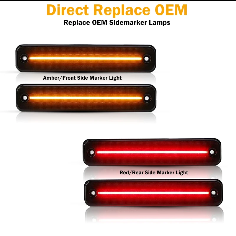 Полный светодиодный боковой габаритный фонарь iJDM Янтарный/красный для 2003-2009 Hummer