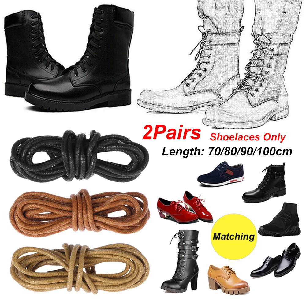 

1 Pairs 80/90/100cm Round Waxed Shoelaces Unisex Leather Dress Shoes Boots Laces Strings Shoe Laces Cord Shoes Accessories
