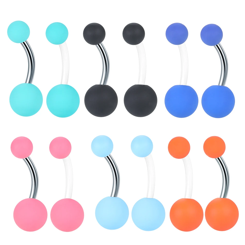 6 шт./компл. акриловые кольца для пупок серьги пирсинга пупка красочные