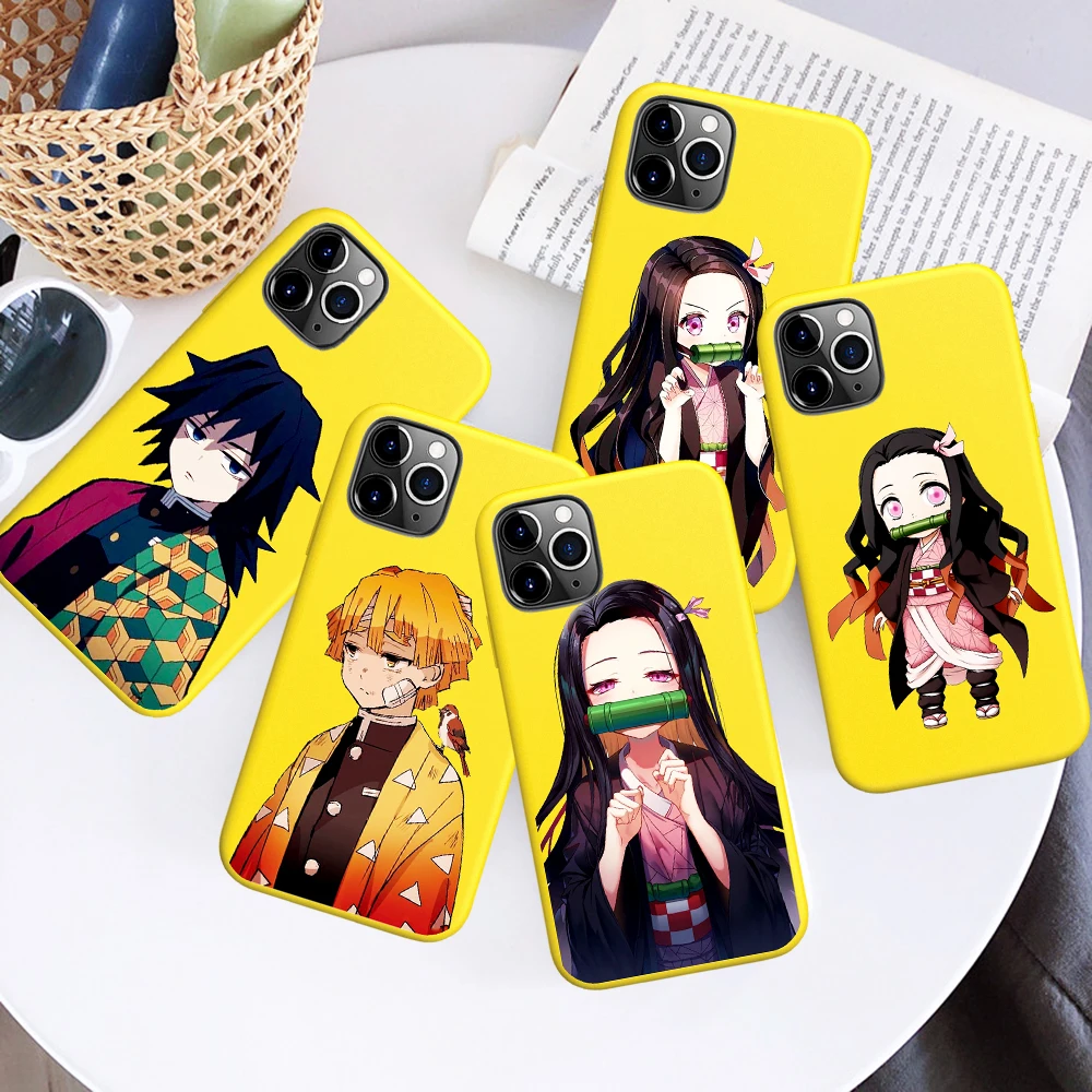 

Demon Slayer Anime Kimetsu No Yaiba Cute Japan Phone Case for IPhone 6 6S 7 8 X XS XR 11 12 Pro Max SE 2020 Coque Funda Cover