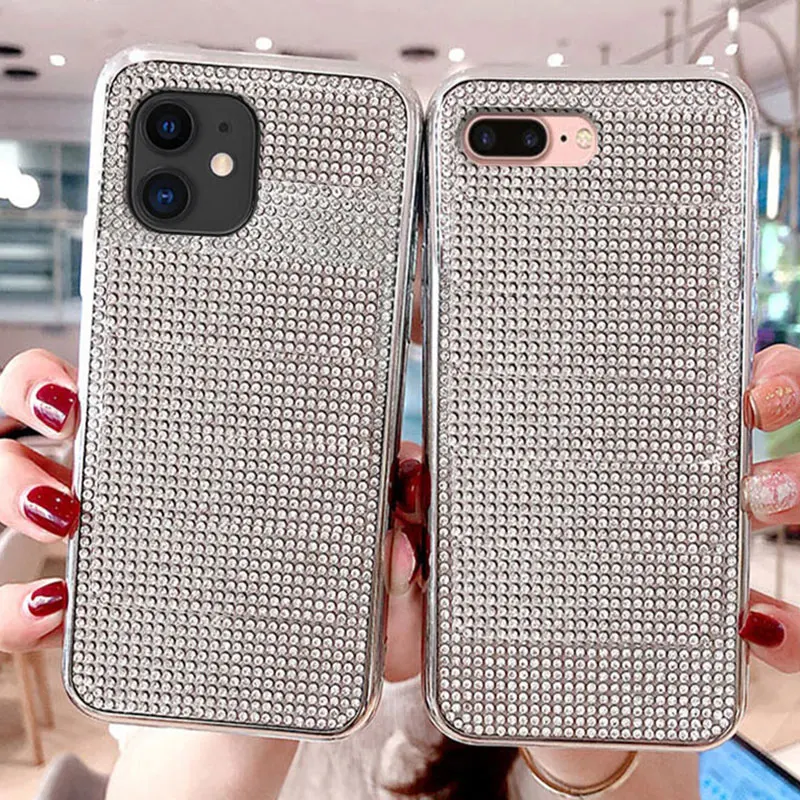 

Fashion Bling Crystal Shining Diamond Rinestone Phone Case For iPhone 12 11 pro max Glitter Cases For iPhone x xr xs max Cover