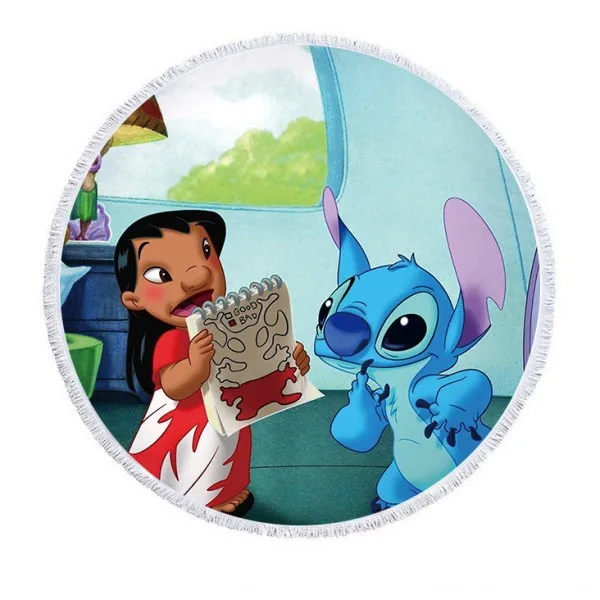 Stitch 5 Пляжное полотенце из микрофибры с рисунком Минни Микки Мауса, Стич спадермана Софии, спортивное банное полотенце с кисточками для детей, мам - Цвет: Stitch 5