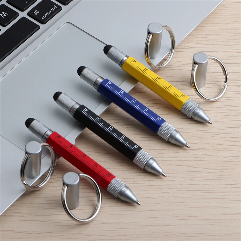 1/20/PCS/LOT NEW Multifunction pen Mini Pocket-size Metal Ballpoint Pen Rotating Small Portable Oil Tool Keychain | Канцтовары для