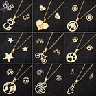 Несколько золотых ювелирных изделий из нержавеющей стали для женщин бижутерия простое украшение с изображением кошки лапы звезды ожерелье серьги оптовая продажа 2021