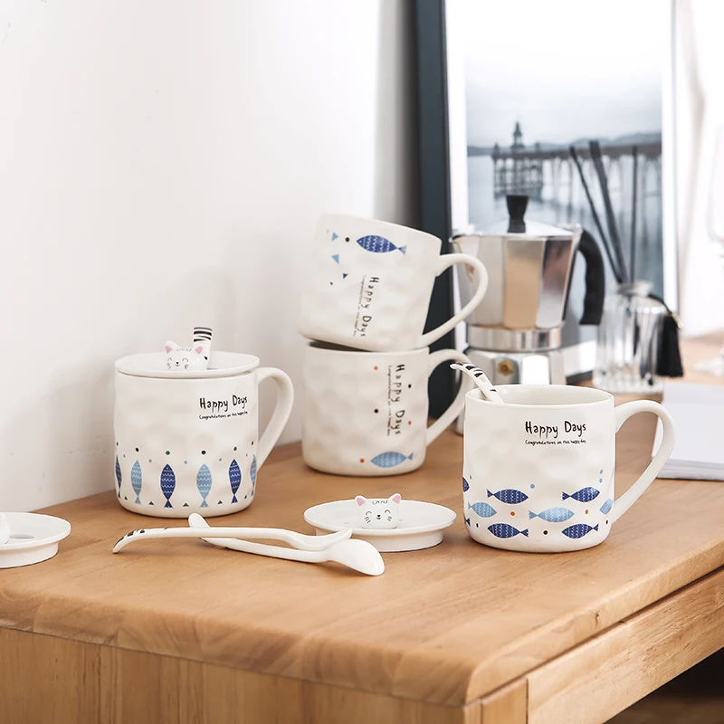 Кружка с ложкой и крышкой белая | Дом сад