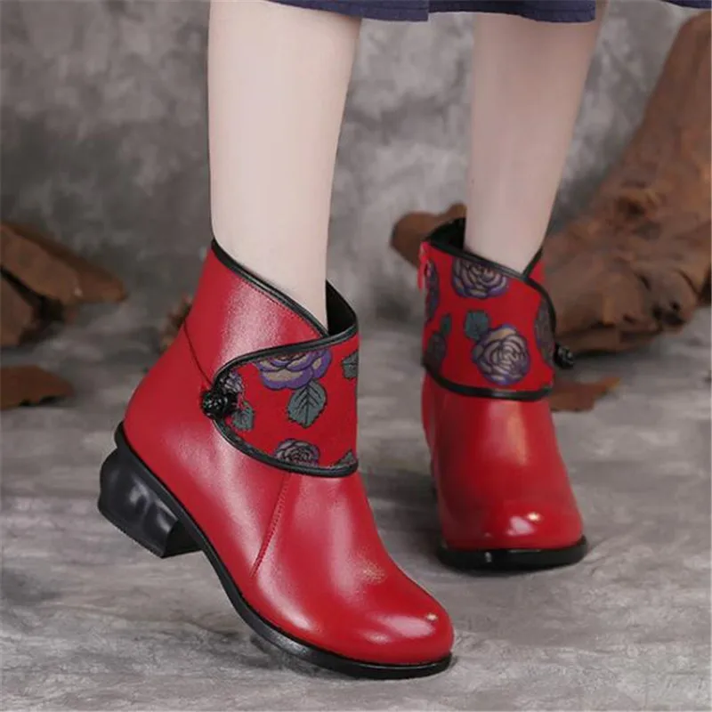 Модная женская обувь высокого качества сезон осень зима ботинки из натуральной