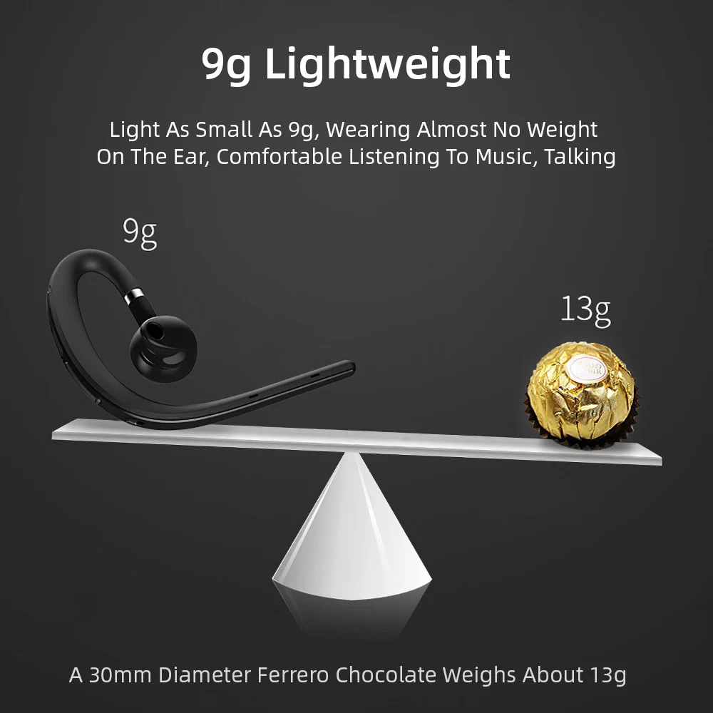 Hooking Wireless Bluetooth Earphone Noise Reduction HD Microphone Stereo Sound Business Headset Long Standby For Samsung S9 Plus |