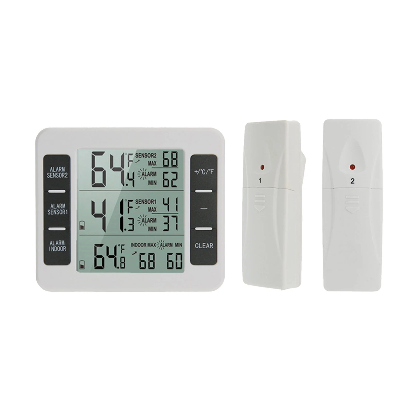 

Термометр для холодильника с дистанционным датчиком, комнатный и уличный будильник с записью минимум/максимум