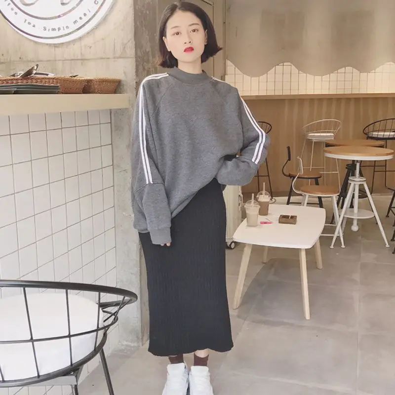 Men Japanese Style Warm Solid Color Round Collar Sweater Long Sleeve Elastic Slim Pullover Tops