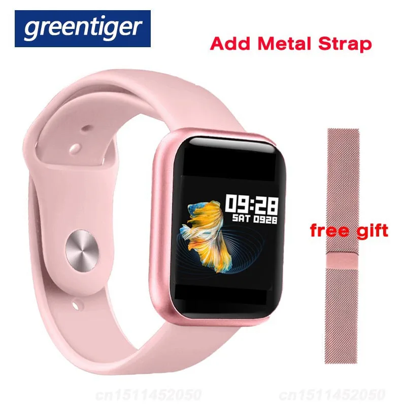 Greentiger P80 Смарт-часы для женщин IP68 водонепроницаемый монитор сердечного ритма фитнес-трекер кровяное давление Smartwatch VS B57 P68 S226