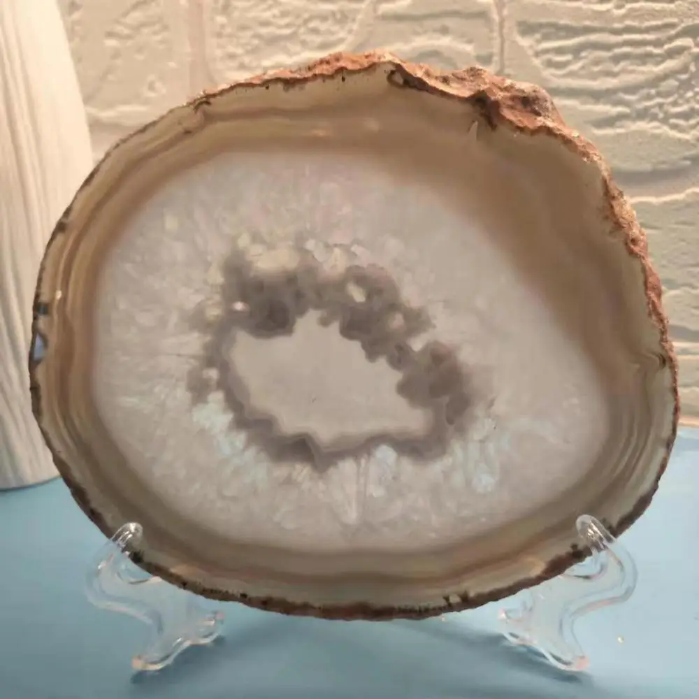 Натуральный агат ломтики подставка полированный Агат ломтик 10 см|Камни| |