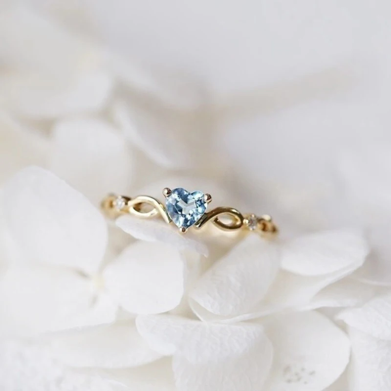 

Twist Fashion Delicate Princess Heart Shaped Ring For Woman Personality Jewelry Wedding Engagement Gifts