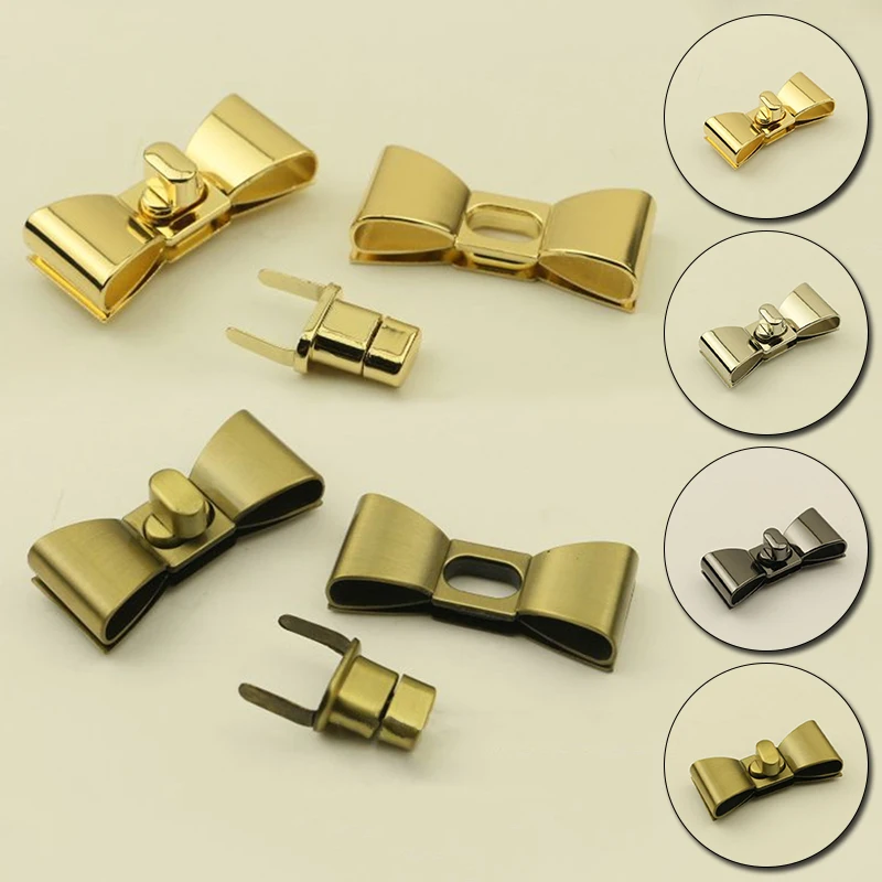 

DIY Leather Handbag Lock Tie Shape Clasp Turn Lock Butterfly Twist Locks for Women Bag Luggage Hardware Accessories