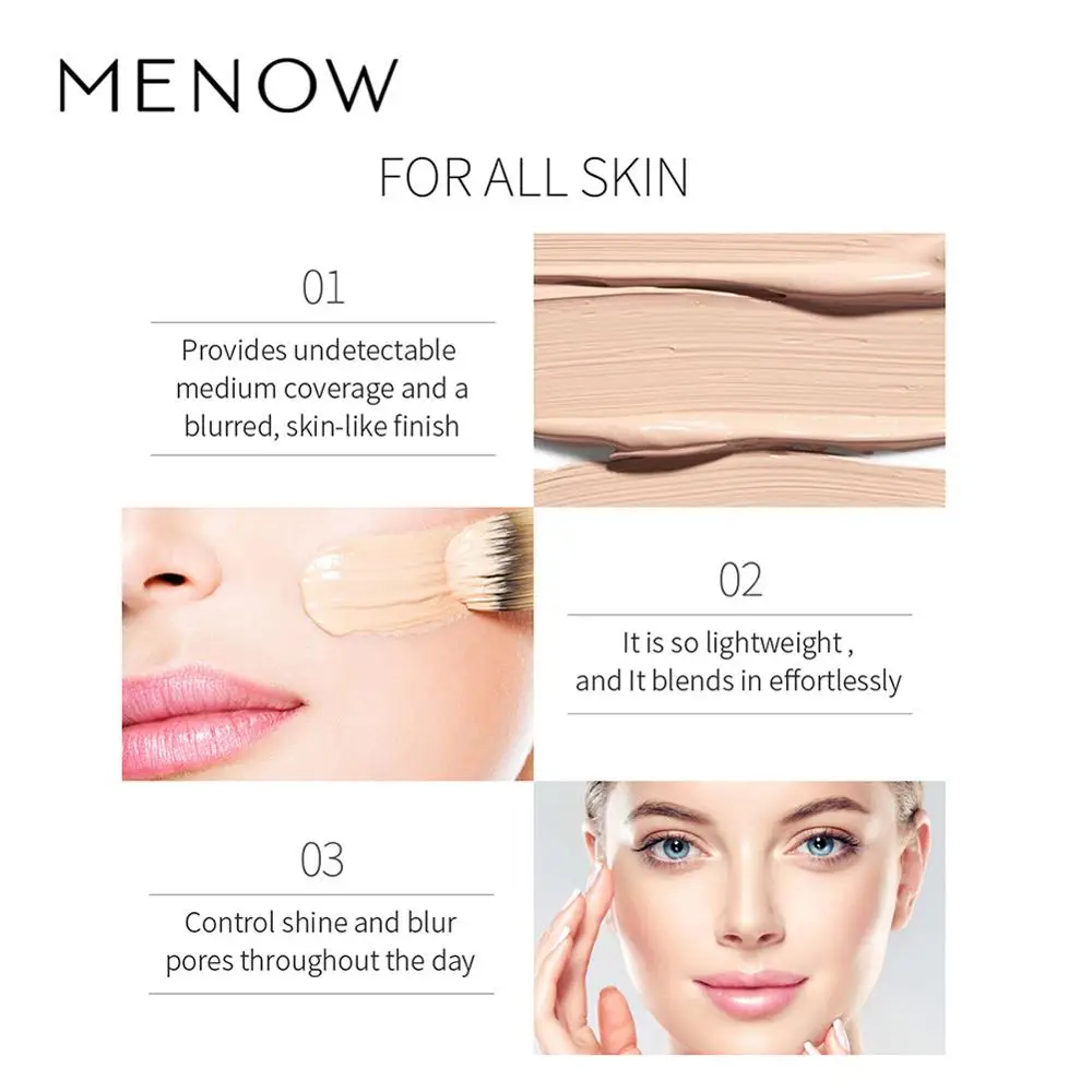 Крем основа MENOW F625 водостойкий для макияжа лица 10 цветов|Тональная лица| |