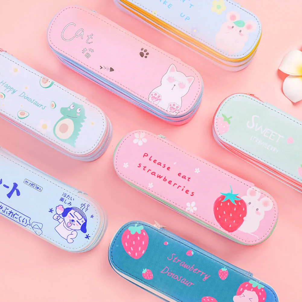 

Чехол для карандаша большой вместимости, милые детские школьные принадлежности, легкие детали из мультяшного холста, Детские аксессуары