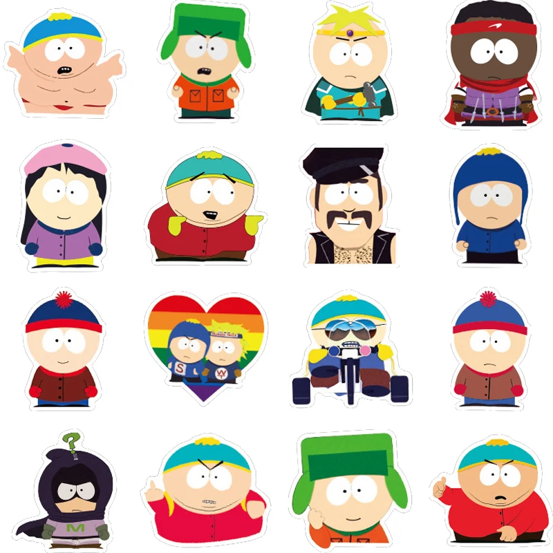 Pegatinas de dibujos animados SouthPark para ordenador port&aacute;til, calcoman&iacute;as impermeables para guitarra, equipaje, monopat&iacute;n, nevera, 10/30/50 Uds.-2