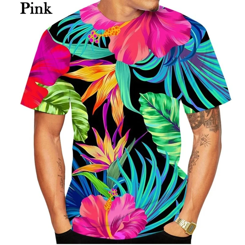Мужская гавайская рубашка с 3D принтом милая повседневная мужская коротким