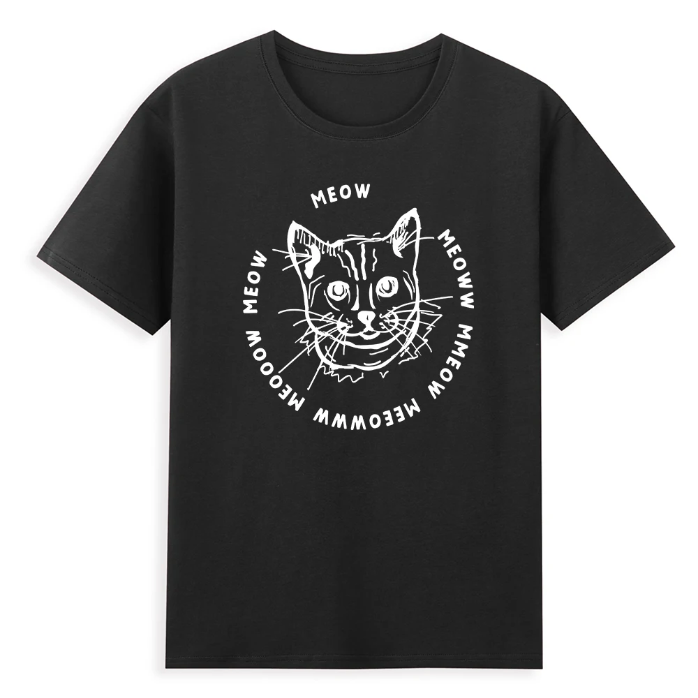 

Anime Men Top Fashion T-shirt For Men Pet Cat Pattern Top Cotton O-neck Cartoon New Men's Clothing