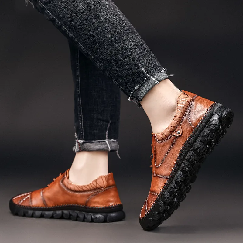 Мужская повседневная обувь из натуральной кожи Роскошные итальянские модные