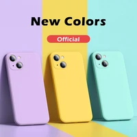 square liquid silicone case for iphone 12 13 11 pro max xs x xr 7 8 plus se 2020 full lens protection cove