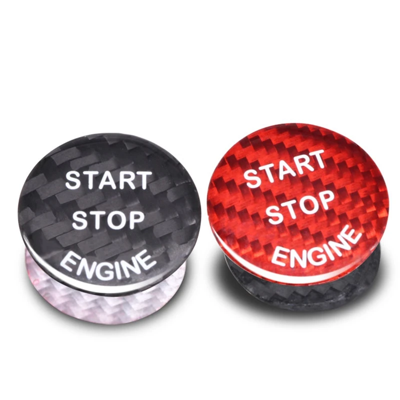 Наклейка из углеродного волокна кнопка запуска двигателя автомобиля