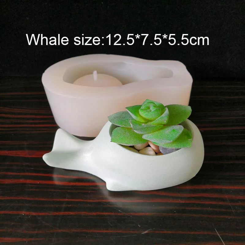 Whale В форме Кита мини-горшок для цветов бетонные формы суккулент горшок для цветов цемент плесень собака животные штукатурка ремесло плесень - Цвет: Whale