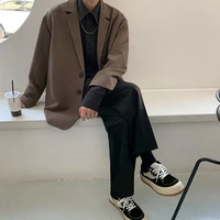 brown black blazer men fashion society mens dress jacket korean loose casual suit jacket mens office formal jacket s 2xl