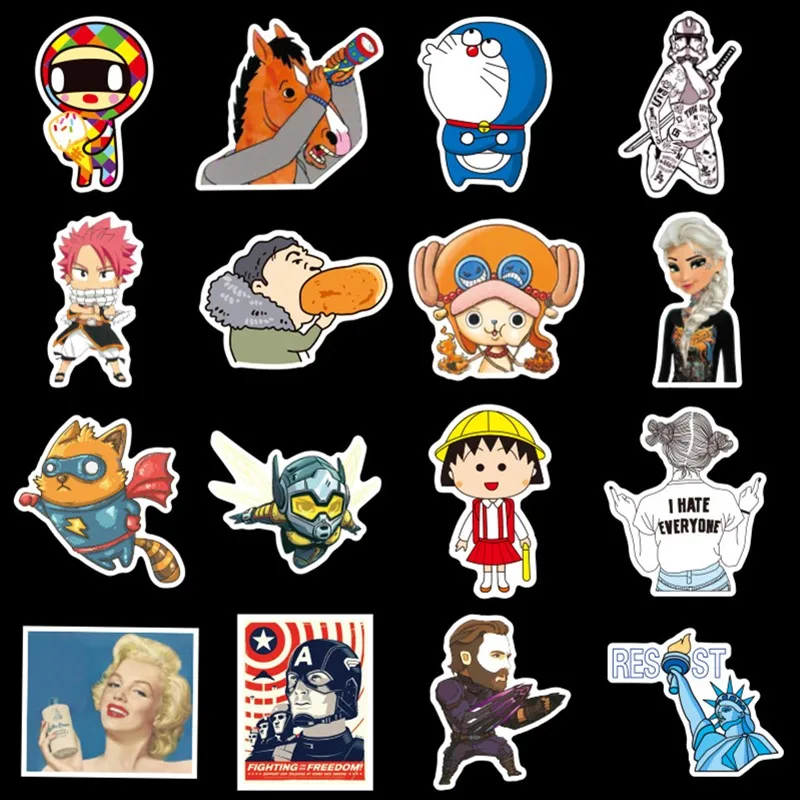 100 шт. милые не раз за разом стикеры Disney бумага Автомобиль Мотоцикл чемодана с