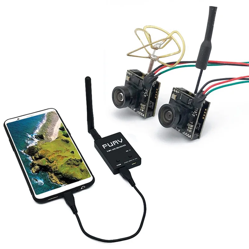 Приемник 5 8G FPV UVC + 48CH 25/100 мВт видео передатчик 700TVL micro камера OTG VR смартфон для