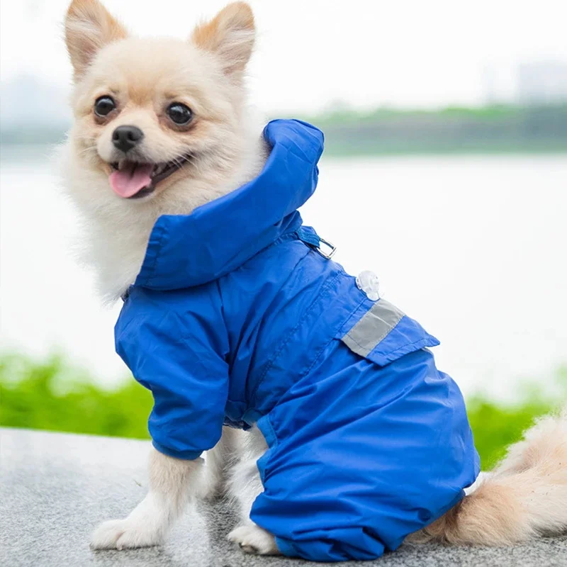 

Dog Clothing Hooded Reflective Jacket Puppy Raincoat Windproof Design Keep Warm Coat With Breathable Mesh Layer Pet Products