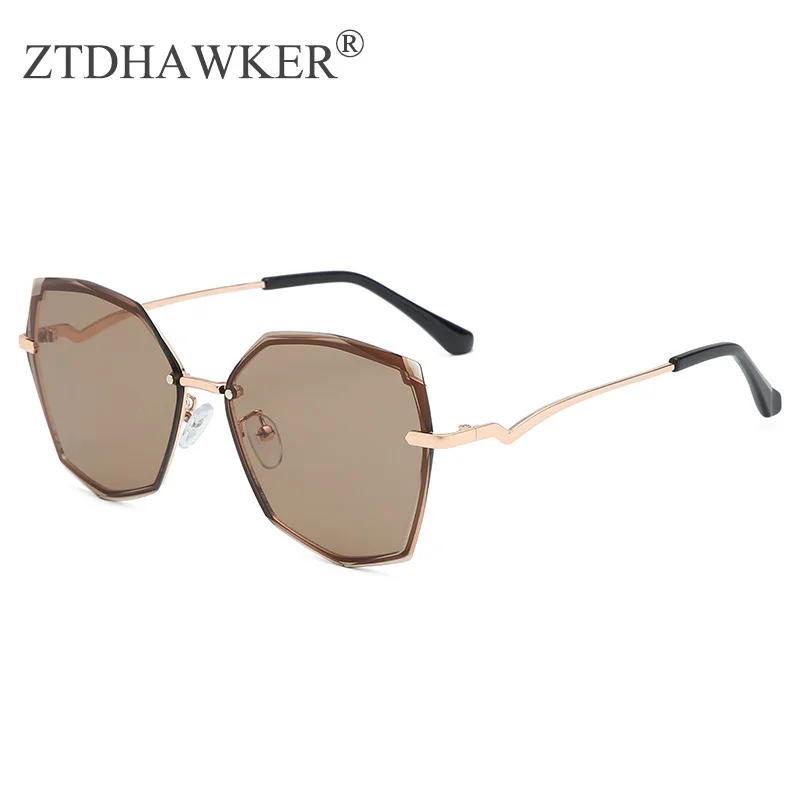 Новинка 2021 стильные женские модные корейские Солнцезащитные очки без оправы с